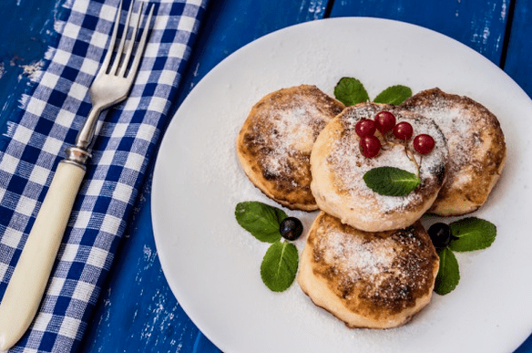 Pastel de queso en la sartén en Ducan